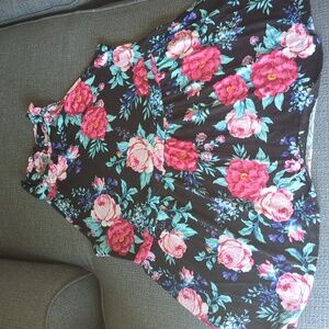 Torrid Black Floral Tank Top